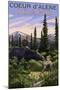 Coeur D'Alene, Idaho - Moose and Baby Calf-Lantern Press-Mounted Art Print