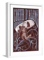 Coeur D'Alene, Idaho - Wakeboarder-Lantern Press-Framed Art Print