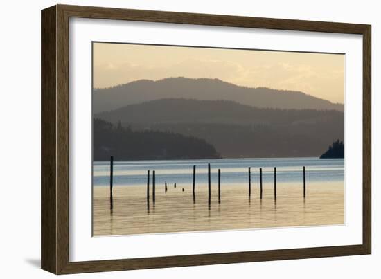 Coeur D'Alene Lake at Dusk-Nick Dale-Framed Photographic Print