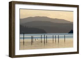 Coeur D'Alene Lake at Dusk-Nick Dale-Framed Photographic Print