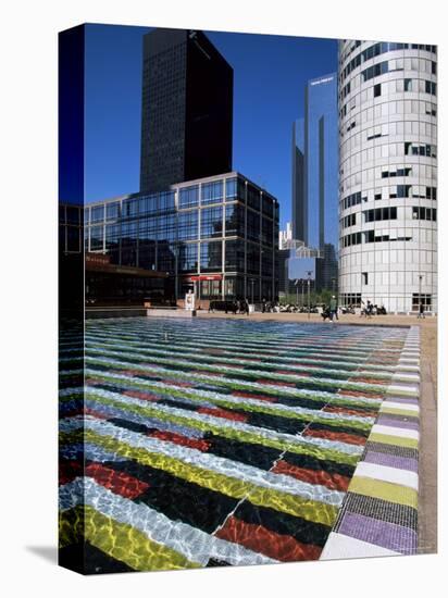 Coeur Defense and Coloured Pool, La Defense, Paris, France-Neale Clarke-Stretched Canvas