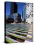 Coeur Defense and Coloured Pool, La Defense, Paris, France-Neale Clarke-Stretched Canvas