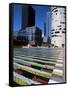 Coeur Defense and Coloured Pool, La Defense, Paris, France-Neale Clarke-Framed Stretched Canvas