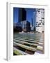 Coeur Defense and Coloured Pool, La Defense, Paris, France-Neale Clarke-Framed Photographic Print