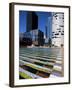 Coeur Defense and Coloured Pool, La Defense, Paris, France-Neale Clarke-Framed Photographic Print