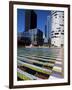 Coeur Defense and Coloured Pool, La Defense, Paris, France-Neale Clarke-Framed Photographic Print