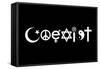 Coexist Black-null-Framed Stretched Canvas