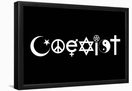 Coexist Black-null-Framed Poster
