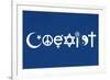 Coexist Blue Motivational Plastic Sign-null-Framed Art Print