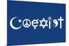 Coexist Blue Motivational Plastic Sign-null-Mounted Art Print