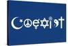 Coexist Blue Motivational Plastic Sign-null-Stretched Canvas