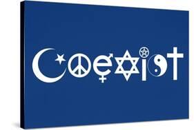 Coexist Blue Motivational Plastic Sign-null-Stretched Canvas