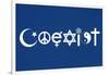 Coexist Blue Motivational Plastic Sign-null-Framed Art Print