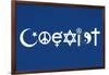 Coexist Blue Motivational Plastic Sign-null-Framed Art Print