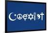 Coexist Blue Motivational Plastic Sign-null-Framed Art Print