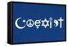 Coexist Blue Motivational Plastic Sign-null-Framed Stretched Canvas