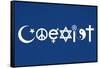 Coexist Blue Motivational Plastic Sign-null-Framed Stretched Canvas