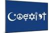 Coexist Blue Motivational Plastic Sign-null-Mounted Art Print