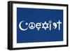 Coexist Blue Motivational Plastic Sign-null-Framed Premium Giclee Print