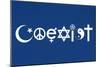 Coexist Blue Motivational Plastic Sign-null-Mounted Premium Giclee Print