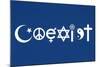 Coexist Blue Motivational Plastic Sign-null-Mounted Art Print