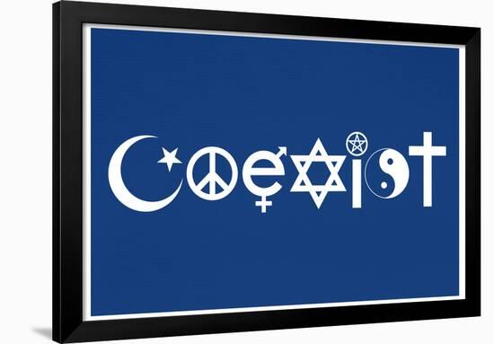 Coexist Blue Motivational Poster-null-Framed Photo