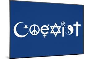 Coexist Blue-null-Mounted Poster
