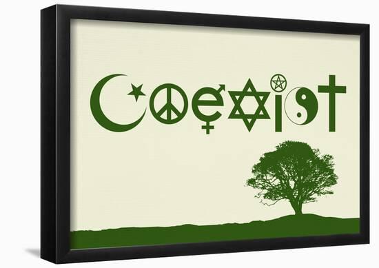 Coexist Natural-null-Framed Poster