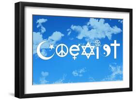 Coexist Sky Motivational Plastic Sign-null-Framed Premium Giclee Print