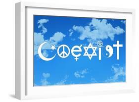 Coexist Sky Motivational Plastic Sign-null-Framed Premium Giclee Print