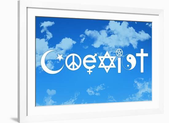 Coexist Sky Motivational Plastic Sign-null-Framed Art Print