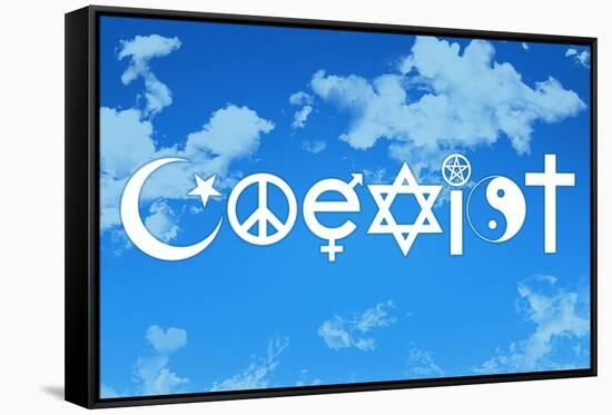 Coexist Sky Motivational Plastic Sign-null-Framed Stretched Canvas