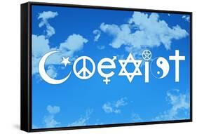 Coexist Sky Motivational Plastic Sign-null-Framed Stretched Canvas