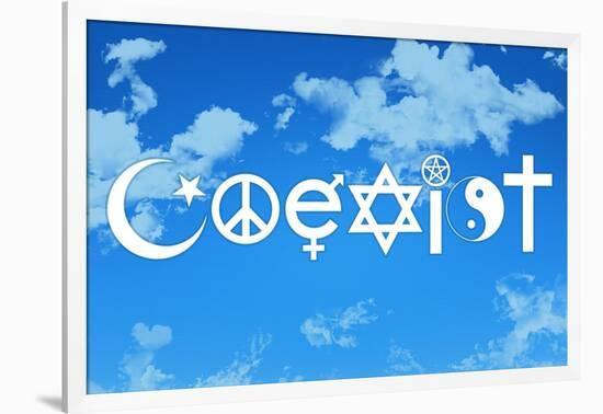 Coexist Sky Motivational Plastic Sign-null-Framed Art Print