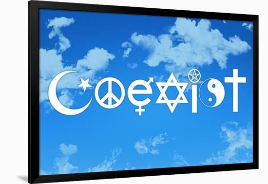 Coexist Sky Motivational Plastic Sign-null-Framed Art Print