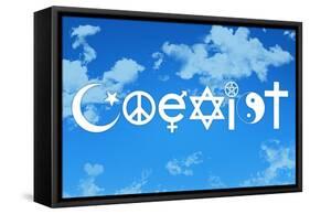 Coexist Sky Motivational Plastic Sign-null-Framed Stretched Canvas