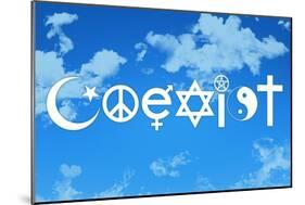 Coexist Sky Motivational Plastic Sign-null-Mounted Art Print