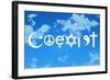 Coexist Sky Motivational Plastic Sign-null-Framed Art Print