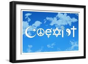 Coexist Sky Motivational-null-Framed Art Print