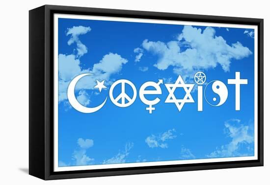 Coexist Sky Motivational-null-Framed Stretched Canvas