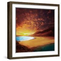 Cofete Fuerteventura Barlovento Beach at Canary Islands of Spain-Naturewolrd-Framed Photographic Print