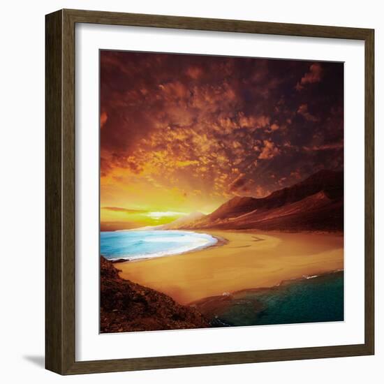 Cofete Fuerteventura Barlovento Beach at Canary Islands of Spain-Naturewolrd-Framed Photographic Print