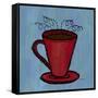 Coffe Art Blue-Herb Dickinson-Framed Stretched Canvas