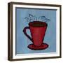 Coffe Art Blue-Herb Dickinson-Framed Photographic Print