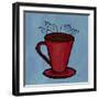 Coffe Art Blue-Herb Dickinson-Framed Photographic Print