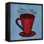 Coffe Art Blue-Herb Dickinson-Framed Stretched Canvas