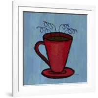 Coffe Art Blue-Herb Dickinson-Framed Photographic Print