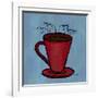 Coffe Art Blue-Herb Dickinson-Framed Photographic Print