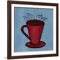 Coffe Art Blue-Herb Dickinson-Framed Photographic Print