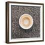 Coffe to go mug stands on the floor, bird's-eye view-MIZ-Framed Photographic Print